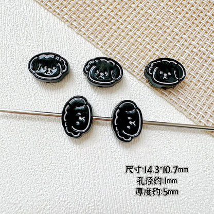Puppy Butterfly Metal Beads 14mm 12mm Glossy Baked Finish 10pcs 14