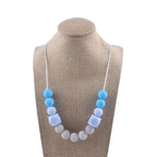 Silicone Beaded Keychain Necklace Matte Marble Hexagon Beads 3