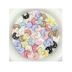 Star Moon Metal Beads 14mm Painted Glossy Celestial 10pcs 5