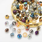 Glass Faceted Spacer Beads 8mm Plating Metallic Color 60pcs 2