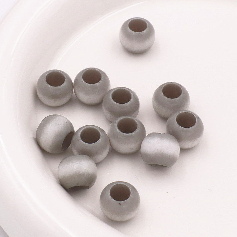 Large Hole Gradient Striped Round Acrylic Beads 10mm 20pcs 12