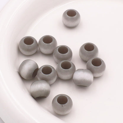 Large Hole Gradient Striped Round Acrylic Beads 10mm 20pcs 12