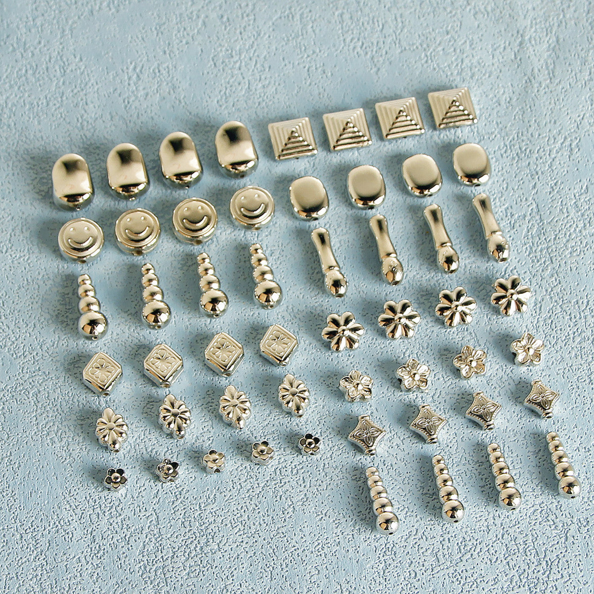 Plating Irregular Shaped Acrylic Beads Metal Colored Silver 100pcs 3