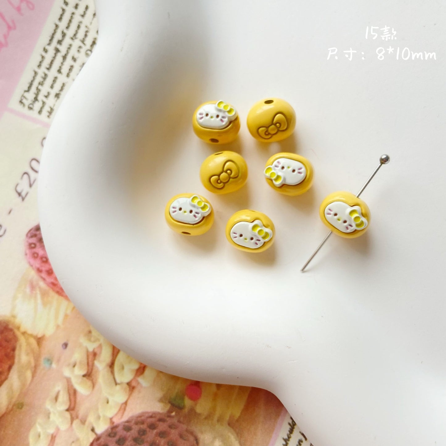 Character Metal Beads 17mm Hello Kitty Doll Head & Stamp Alloy 10pcs 16