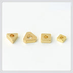 Brass Square Spacer Beads Geometric Silver Tone 100pcs 2