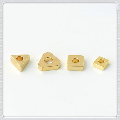 Brass Square Spacer Beads Geometric Silver Tone 100pcs 2