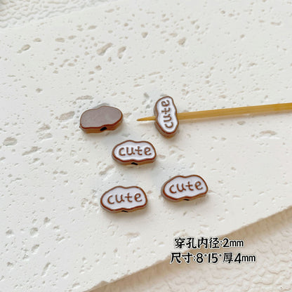 Painted Cute Character Plate Series Metal Beads Bulk 20pcs 35