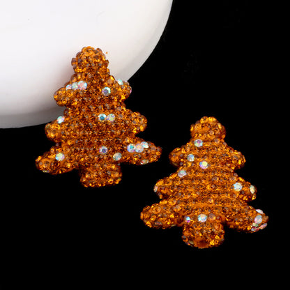 Polymer Clay Christmas Tree Rhinestone Beads 27mm Pre-Lit 2pcs 15
