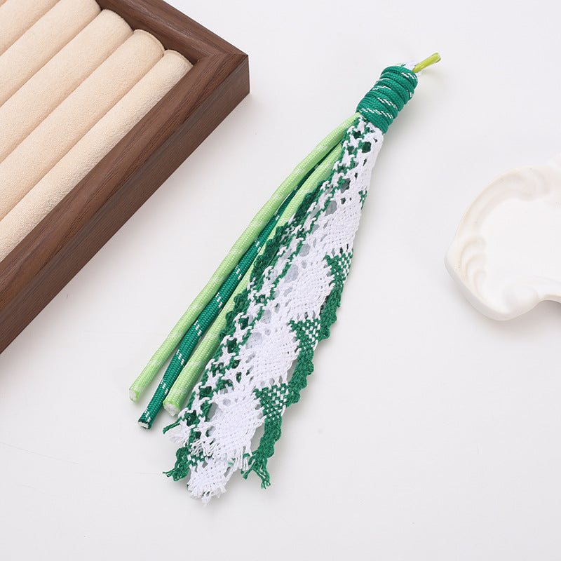 Braided Boho Lace Tassel Crochet Keychain Polyester 19cm 4pcs 8