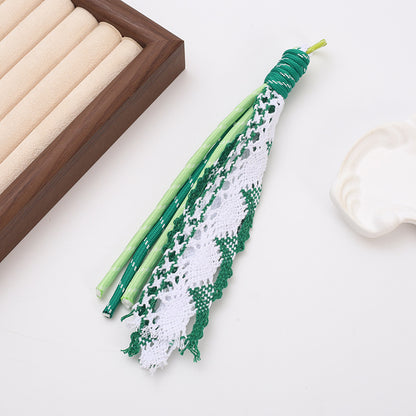 Braided Boho Lace Tassel Crochet Keychain Polyester 19cm 4pcs 8