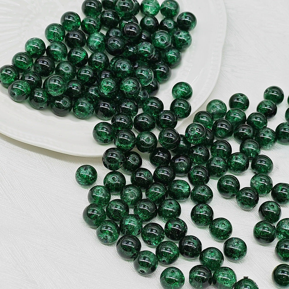 Crackle Glass Beads Round 10mm Transparent Mixed Colors 50pcs 61
