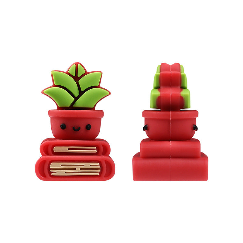 Silicone 3D Focal Beads Cactus Flower Pot 3D Red Flower Pot 20pcs 5