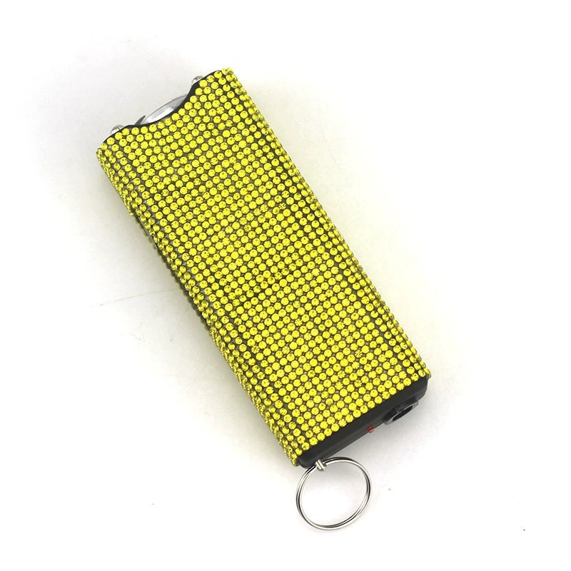 Rhinestone Self Defense Keychain Rechargeable Flashlight Electric Shock 6