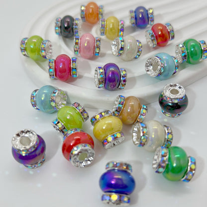 Lantern Rhinestone Beads 14mm Acrylic Plating Bright Color 20pcs 18