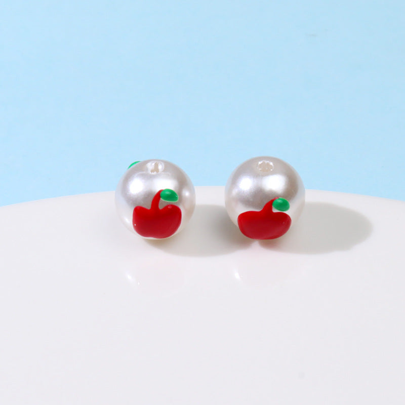 Hand Painted Acrylic Beads 12mm Enamel Cartoon Motifs 10pcs 10