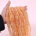 Crackle Round Glass Beads 8mm Gradient Dual Color Translucent 100pcs 6