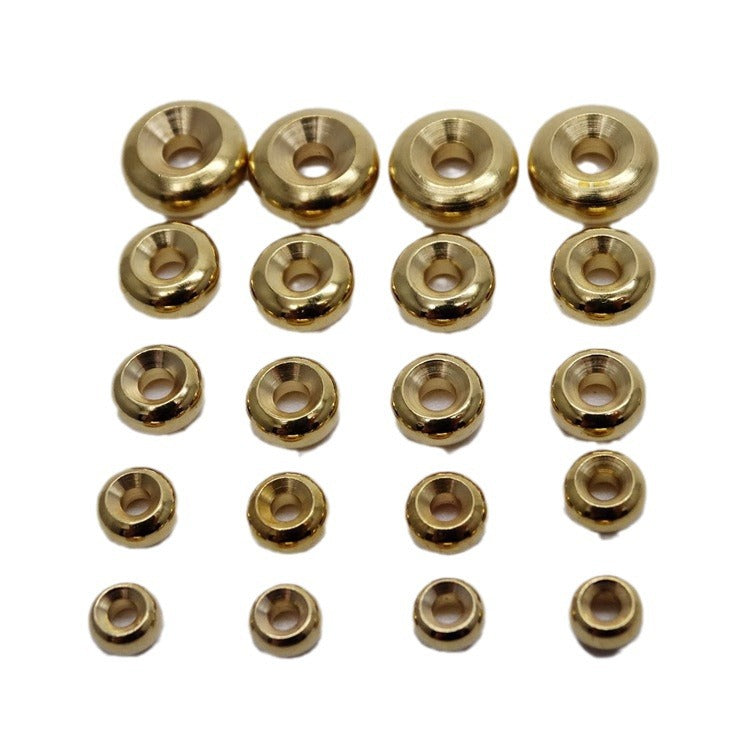 Brass Concave Spacer Beads 4-10mm Smooth Finish 100pcs 2