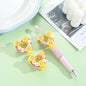 Heart Acrylic Beads 3D Flower Design Rhinestone Embellished 10pcs 3