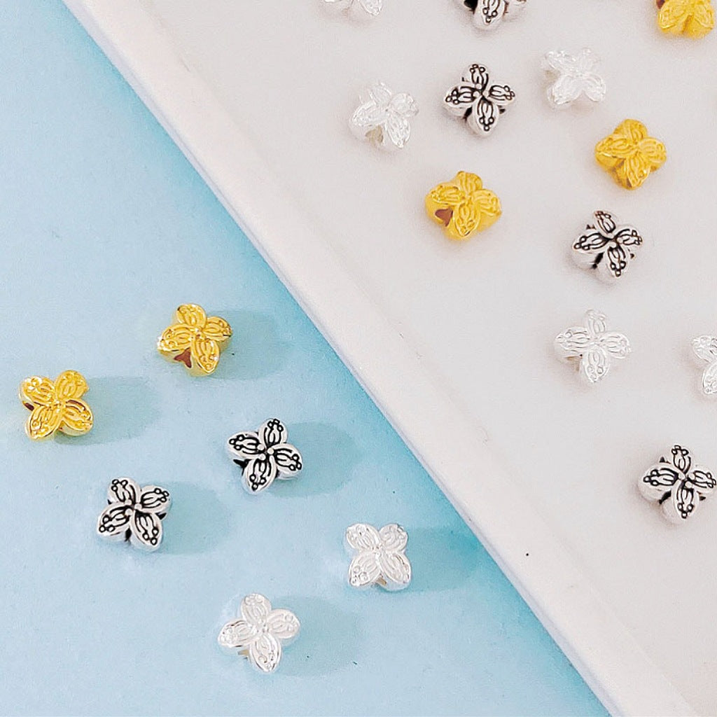 Alloy Clover Spacer Beads 5mm Tibetan Style 100pcs