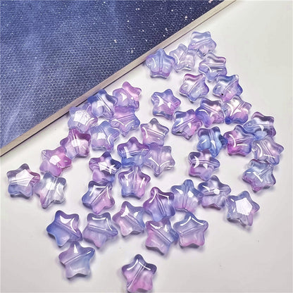 Small Star Czech Glass Beads 8mm Translucent Gold Flecked 50pcs 20