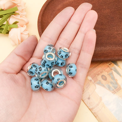 Blue Tone Resin Spacer Beads Mixed Shapes Multicolor 40pcs 13