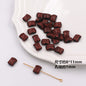 Painted Acrylic Beads Black Red Series Carved Patterns 100pcs 12