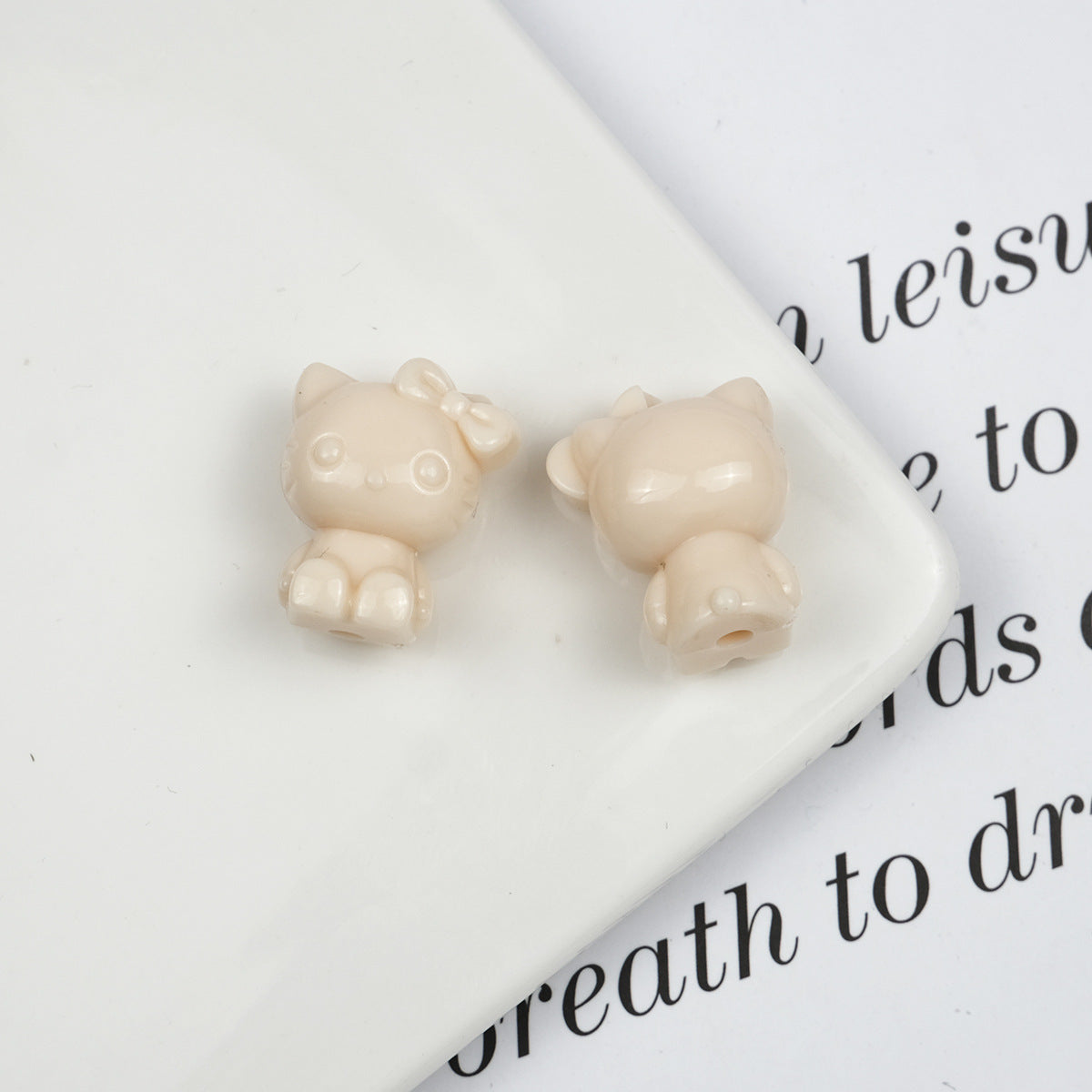 Maillard Color Hello Kitty Acrylic Beads 19mm Glossy Coffee Tones 50pcs 9