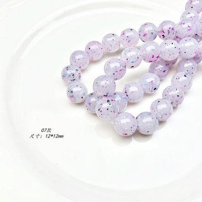 Glitter Round Acrylic Beads 10-14mm Lavender Purple Shimmer 100pcs 7