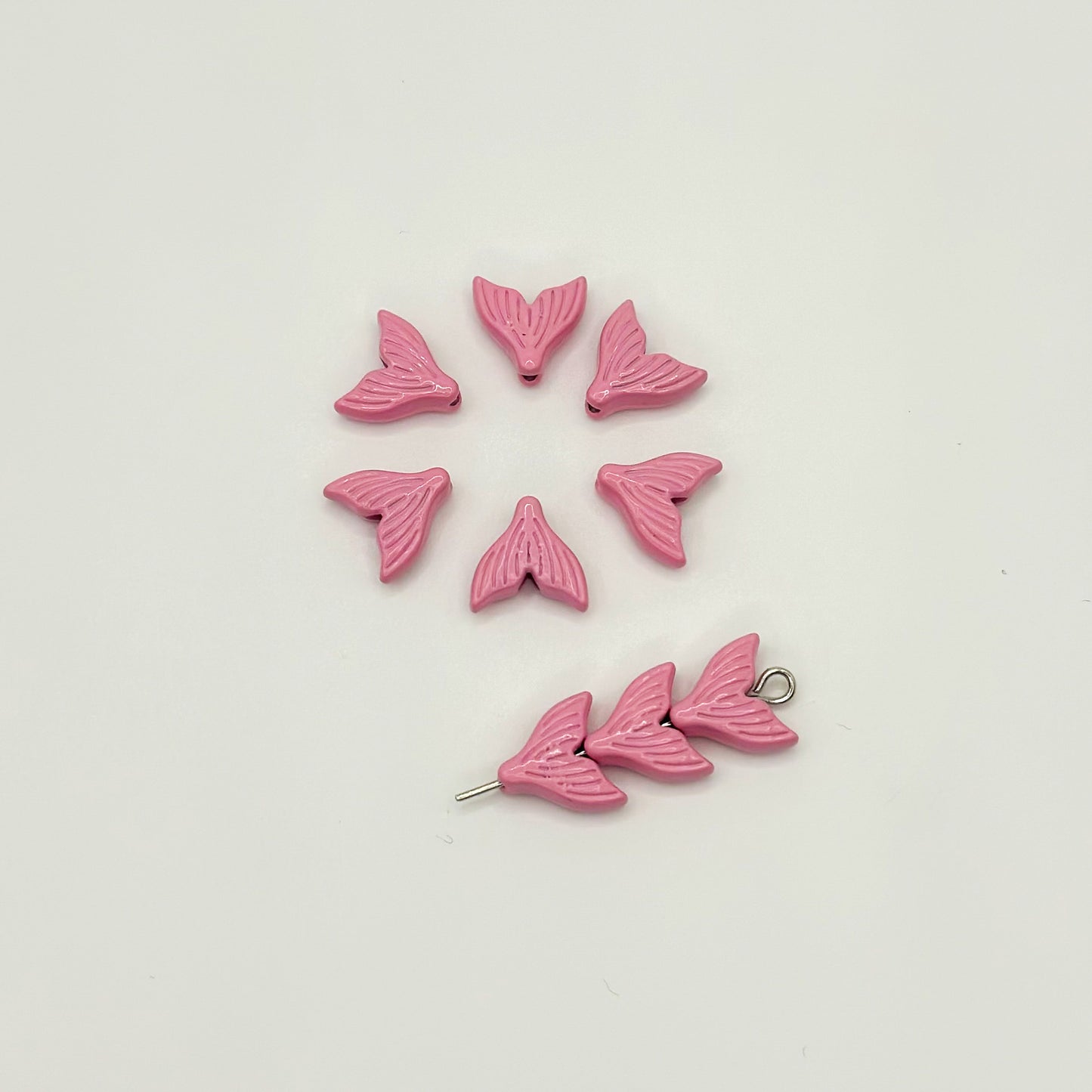 Mermaid Tail Metal Beads 10mm Pastel Painted Scales 20pcs 8