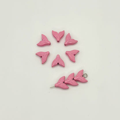 Mermaid Tail Metal Beads 10mm Pastel Painted Scales 20pcs 8