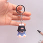 Silicone Dog Keychain with Colorful Fisherman Hat Charm 6