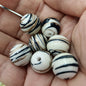Imitation Ceramic Brushing Acrylic Beads 16mm Colorful Swirl 100pcs 12