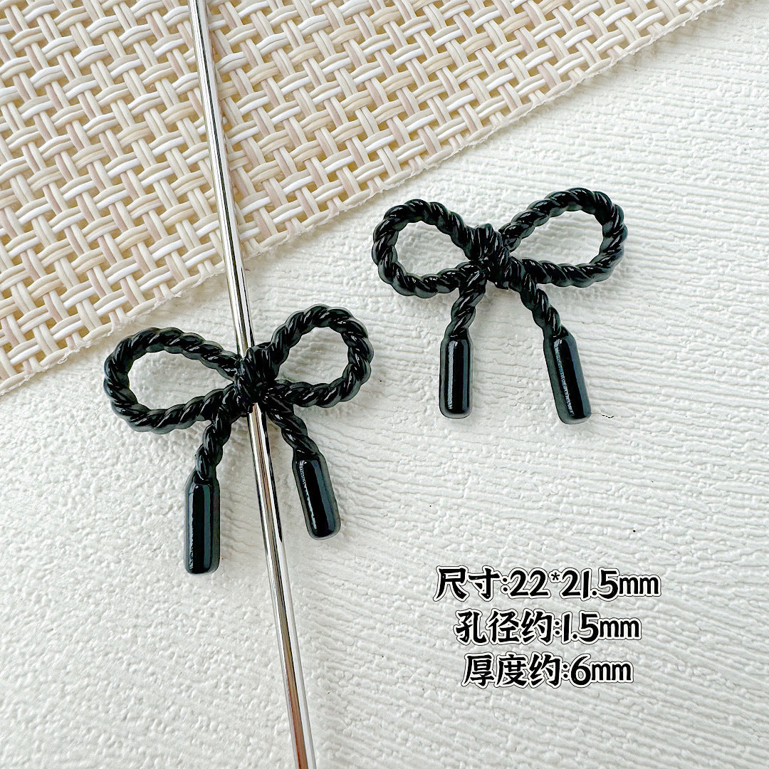 Baking Painted Cookies and Twisted Bow Metal Beads 15mm 21mm 20pcs 25