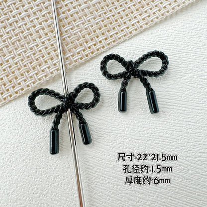 Baking Painted Cookies and Twisted Bow Metal Beads 15mm 21mm 20pcs 25