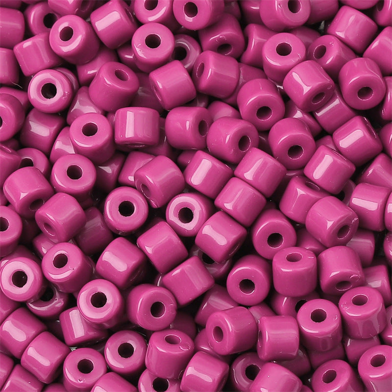 Cream Colored Pony Beads Acrylic 6mm Matte Wide Hole 50pcs 9