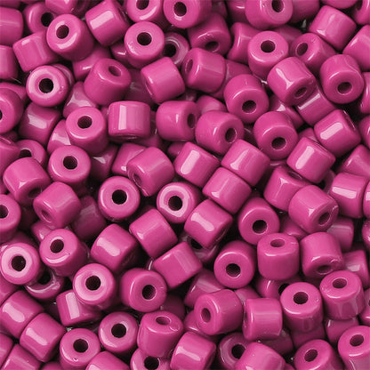 Cream Colored Pony Beads Acrylic 6mm Matte Wide Hole 50pcs 9