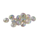 Transparent Oval Acrylic Beads 11x10mm UV Plating Wrinkled 50pcs 5