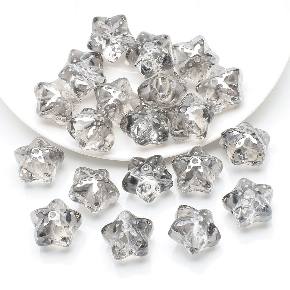 Electroplated Star Glass Beads 18mm Imitation Lunar Pit Texture 10pcs 14