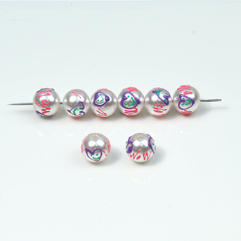 Hand Painted Acrylic Beads 12mm Enamel Cartoon Motifs 10pcs 20
