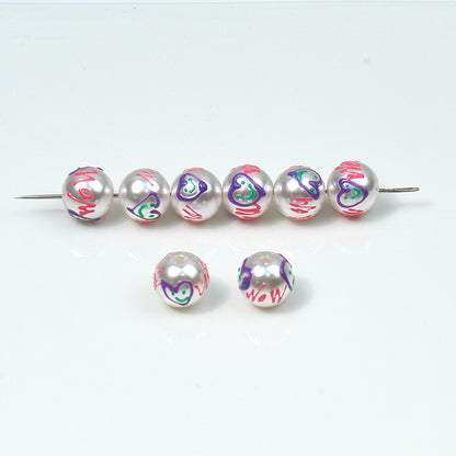 Hand Painted Acrylic Beads 12mm Enamel Cartoon Motifs 10pcs 20
