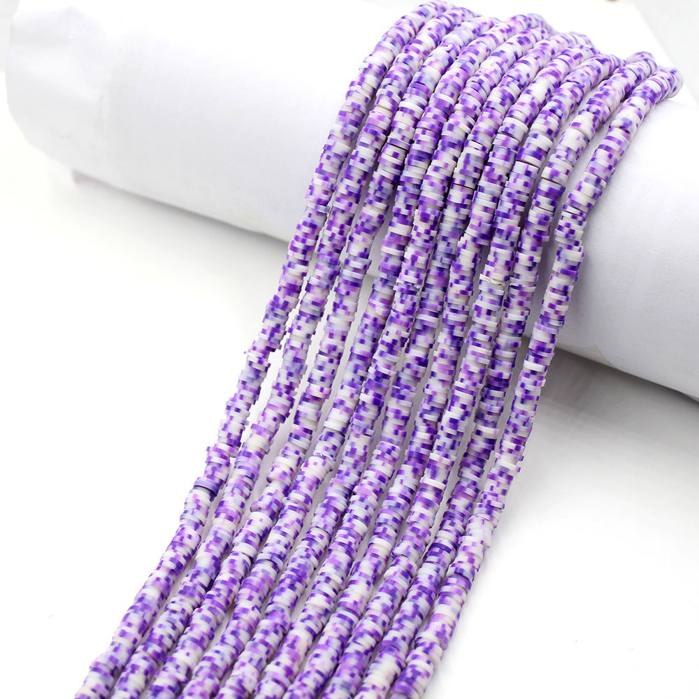 Flat Disc Clay Beads 6mm Colorful Matte Polymer 10strands 45