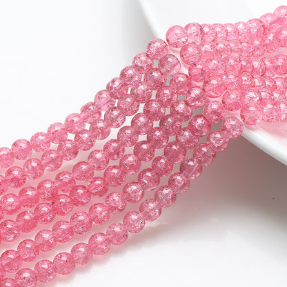 Crackle Round Glass Beads 8mm Monochrome Translucent 200pcs 17