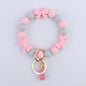 Bow Silicone Bead Wristlet Keychain Vibrant Colors 14cm 6