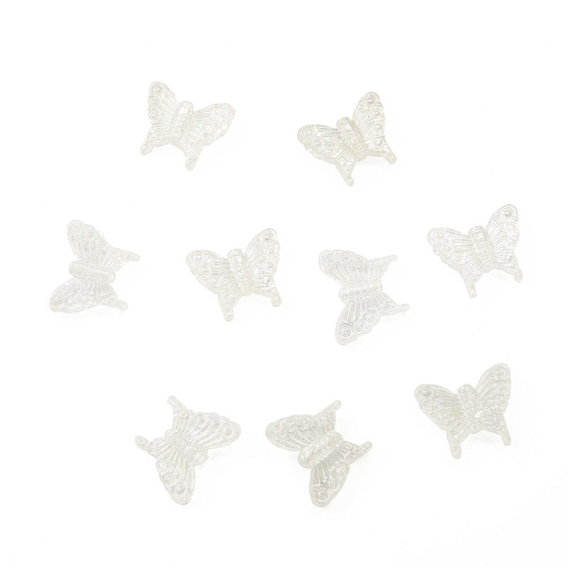 Transparent Butterfly Acrylic Beads 15x13mm Multicolor 40pcs 6