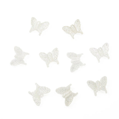 Transparent Butterfly Acrylic Beads 15x13mm Multicolor 40pcs 6