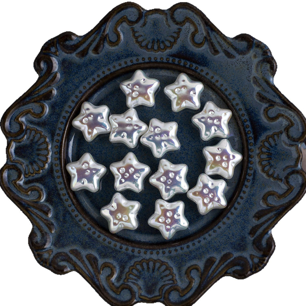 Baroque Star Acrylic Beads 19mm Imitation Pearl ABS Plastic 10pcs 5