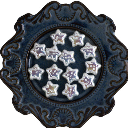 Baroque Star Acrylic Beads 19mm Imitation Pearl ABS Plastic 10pcs 5