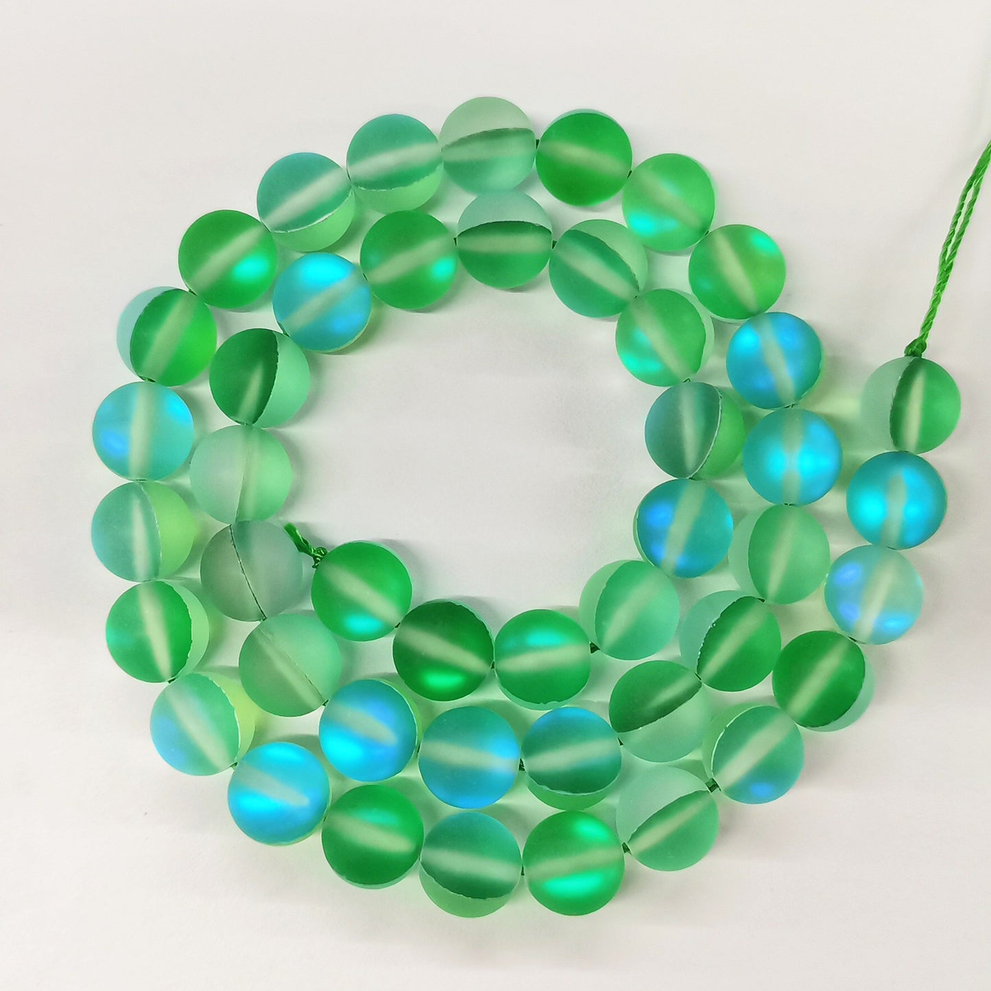 Matte Colorful Iridescent Mermaid Glass Beads 6mm 62pcs 17