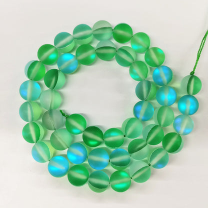 Matte Colorful Iridescent Mermaid Glass Beads 6mm 62pcs 17