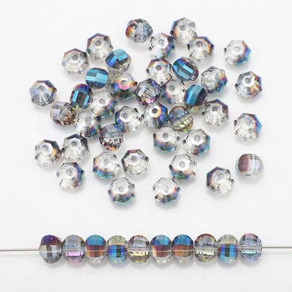 Glass Faceted Spacer Beads 8mm Plating Metallic Color 60pcs 14